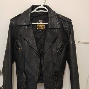 Woman's 80's - 90's vintage leather biker jacket